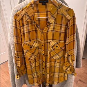 Sanctuary Yellow Plaid Shirt